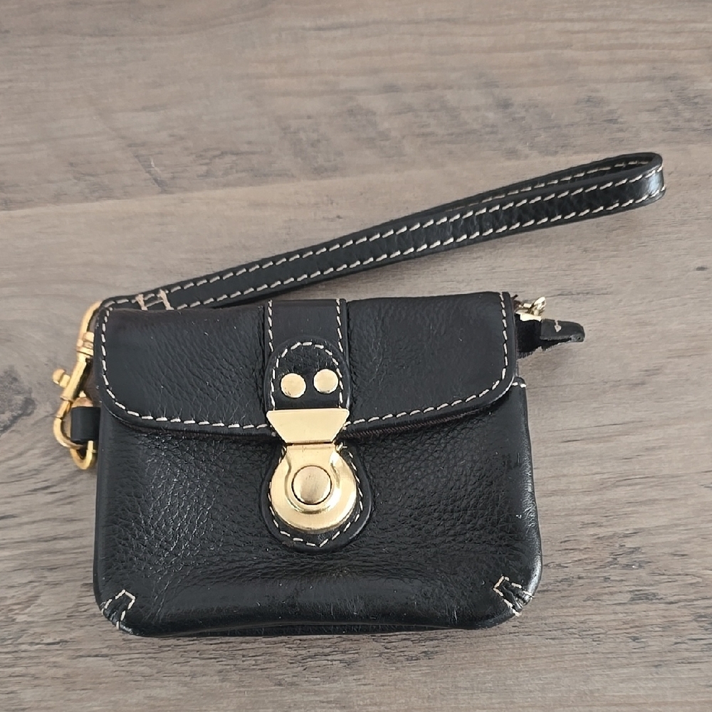 Black Leather Wristlet Wallet